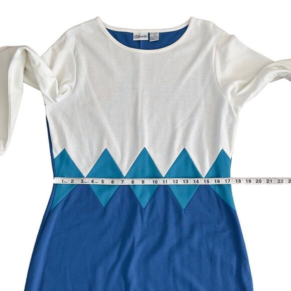 Styleworks Tri Color Long Sleeve Dress Size 16 - Picture 10 of 12